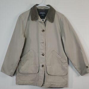 Vintage 90's Lands End Chore Barn Jacket Size Small Womens Corduroy Collar Lined